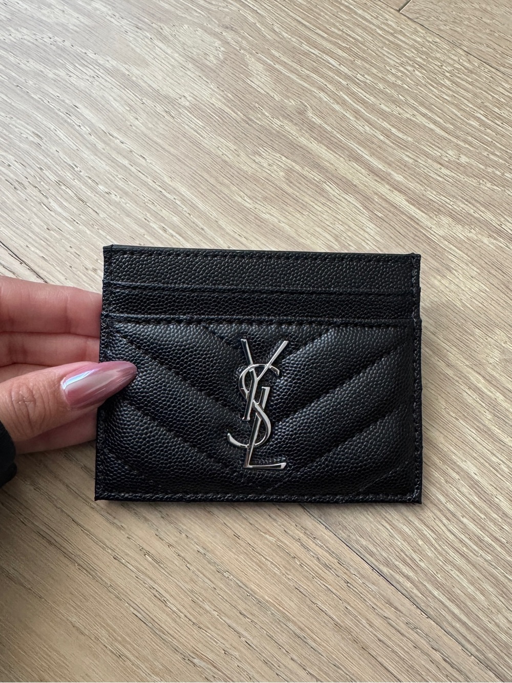 Black Quilted Card Holder YSL